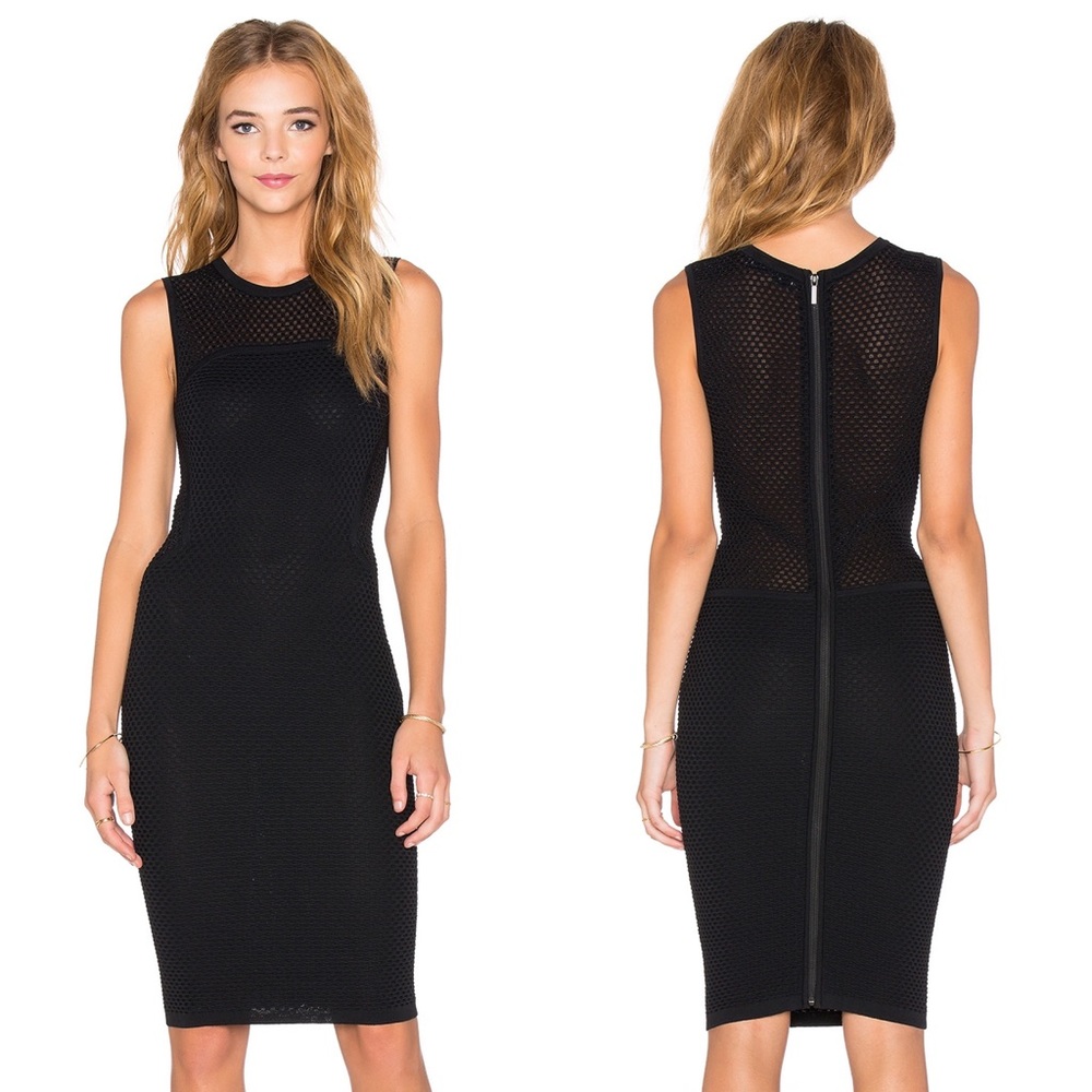 Revolve John + Jenn Black Bodycon Net Dress Size S